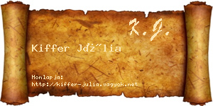 Kiffer Júlia névjegykártya