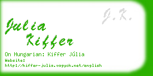 julia kiffer business card